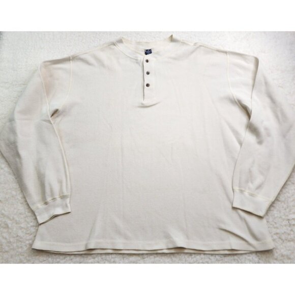 Lands' End Other - Lands End Thermal Henley Dexter Kill Shirt XL Reg White Waffle Knit Base Layer